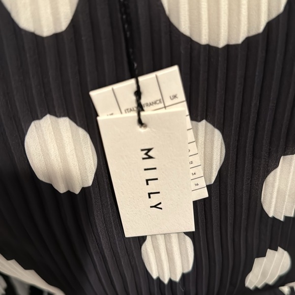 Milly NWT 🎉host pickx2🎉🎈pleated Polka dot Liv dress - Picture 13 of 16